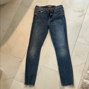 MOTHER Blue Skinny Jeans with Classic Fading